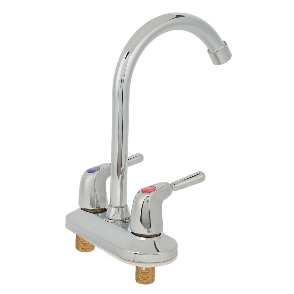 Смеситель для раковины с 2 ручками и 2 отверстиями, дизайн палубной пластины, смеситель для раковины с горячей и холодной водой для ванной комнаты и кухни