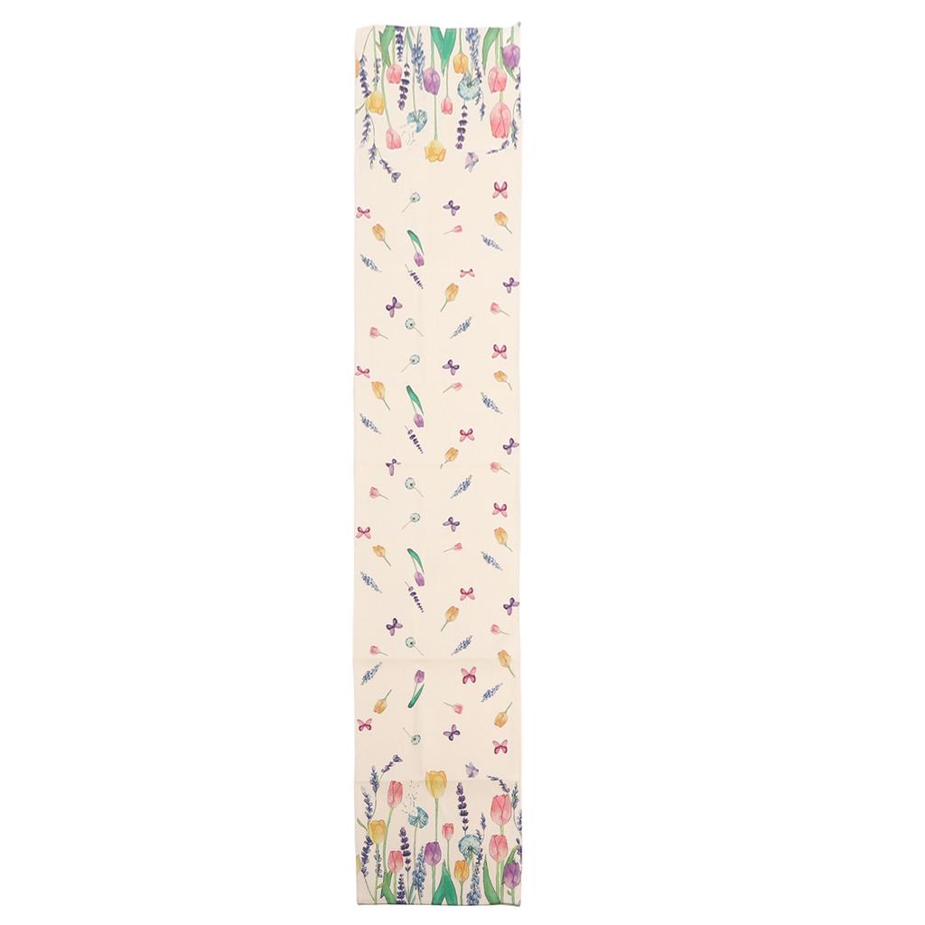 Rectangle Table Runner Floral Pattern Reusable 70.9x11.8in Waterproof Tear Resistant Linen Table Runner for Parties