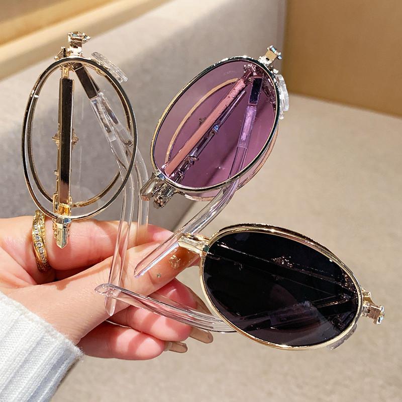 Fashion Oval Frame Sun Protection Glasses With Uv400 For Casual Women