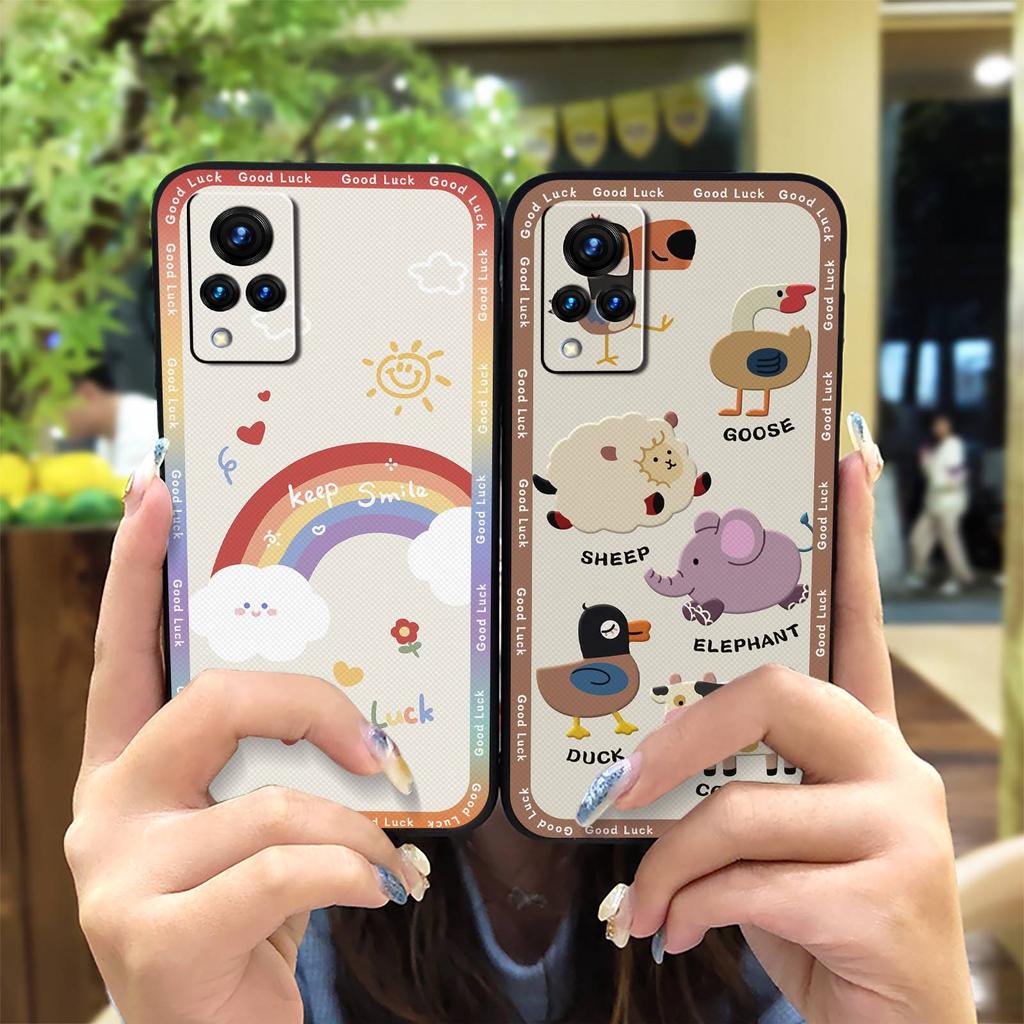 Waterproof Fashion Design Phone Case For VIVO V21 Cartoon protective Dirt-resistant Silicone TPU Back Cover Cute Cover