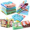 Three-Dimensional Baby Cloth Book Early Education Cognitive Toy 4 Pages 8 Sides English Palm Book Animal Baby Cloth Book