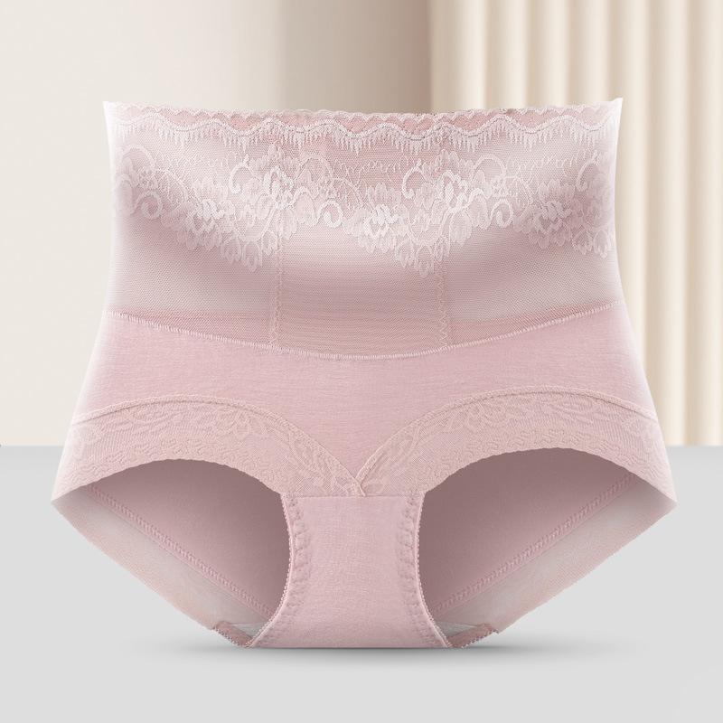5pcs High Waist Underwear Women Cotton Lace Panties Hot Temptation Girls Belly Briefs