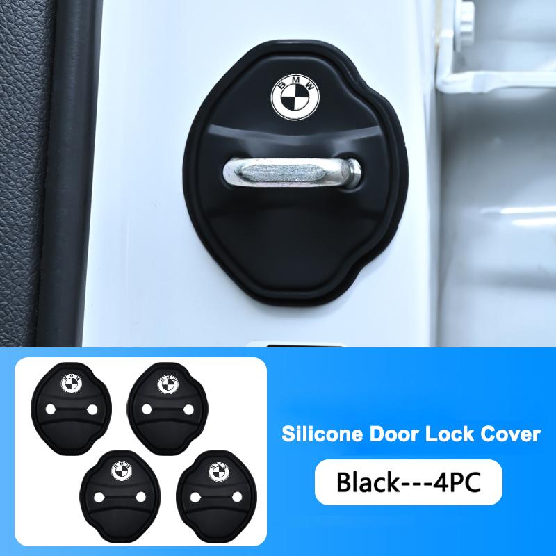 BBKT7 Car Silica Gel Door Lock Protective Cover Door Lock Buckles For BMW X5 X6 F30 F34 F10 F20 G20 G30 F15 F16 1 3 5 7 Series Sticker
