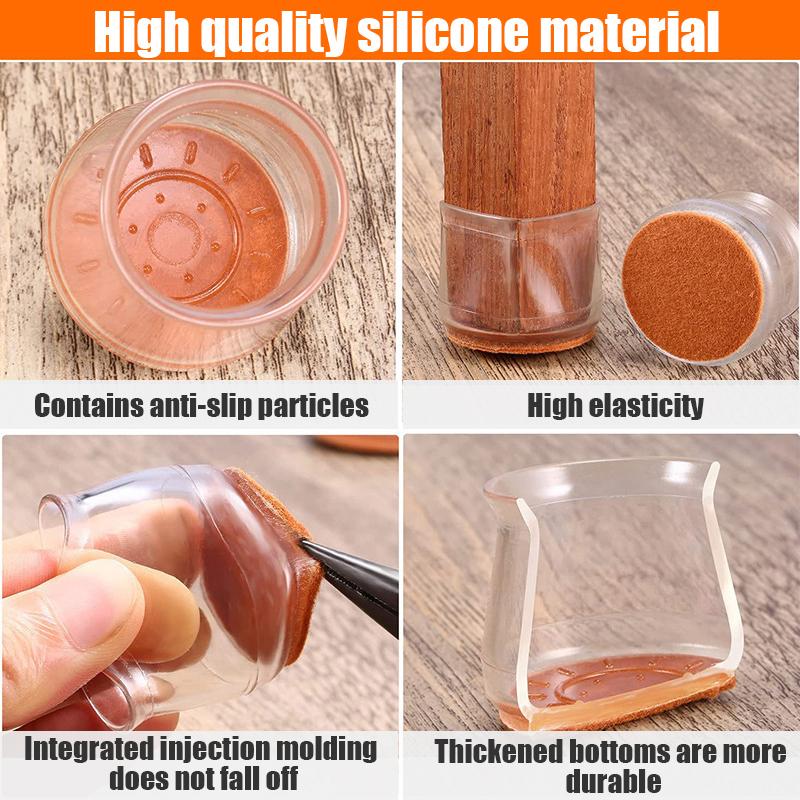 16/4 шт. Защитные накладки на ножки стульев для деревянных полов, силиконовые войлочные накладки на ножки мебели для защиты полов от царапин