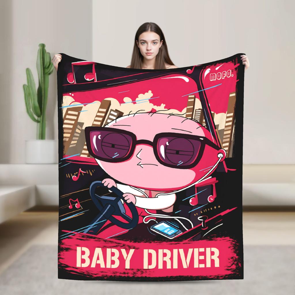 Families Iconic Stewie Griffin Family Guys Blankets Airplane Travel Flannel Throw Blanket For Outdoor Warm Soft Bedspread Gift