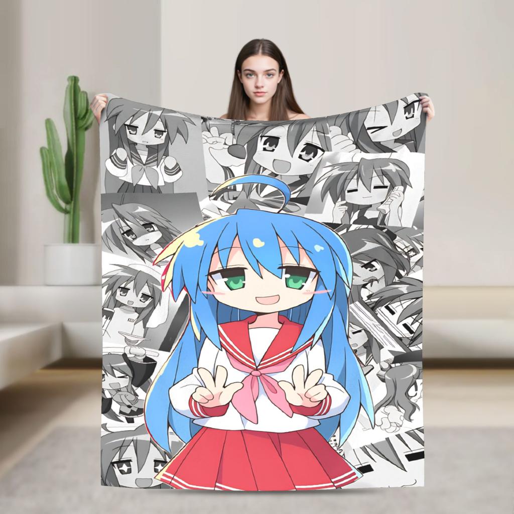 Konata izumi L-Lucky S-Star Blanket Warm Novelty Plush Bedding Throws For Child Couch Bed Flannel Bedspread Bed Cover
