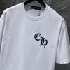 GZ-8933 CHROME HEARTS 2025 Летняя новая высококачественная хлопковая свободная футболка с круглым вырезом большого размера для мужчин и женщин, парная футболка