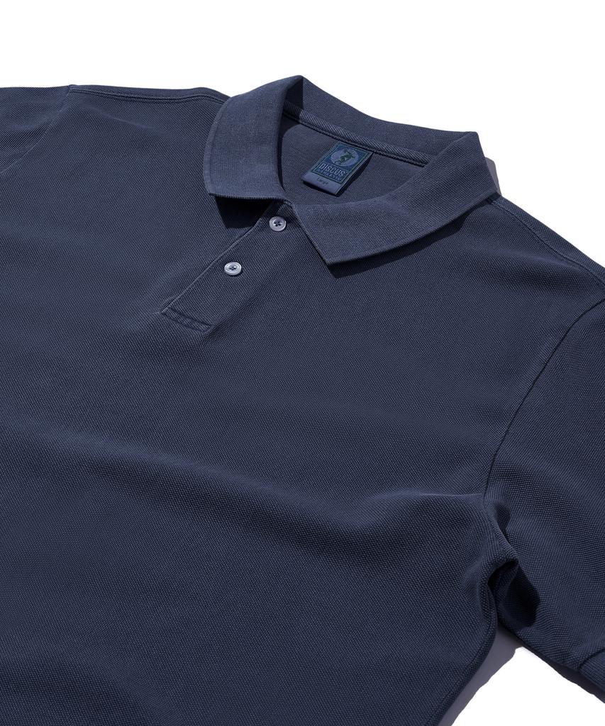 DISCUS ATHLETIC Pique Regular Fit Blank Polo Shirt Washed Navy