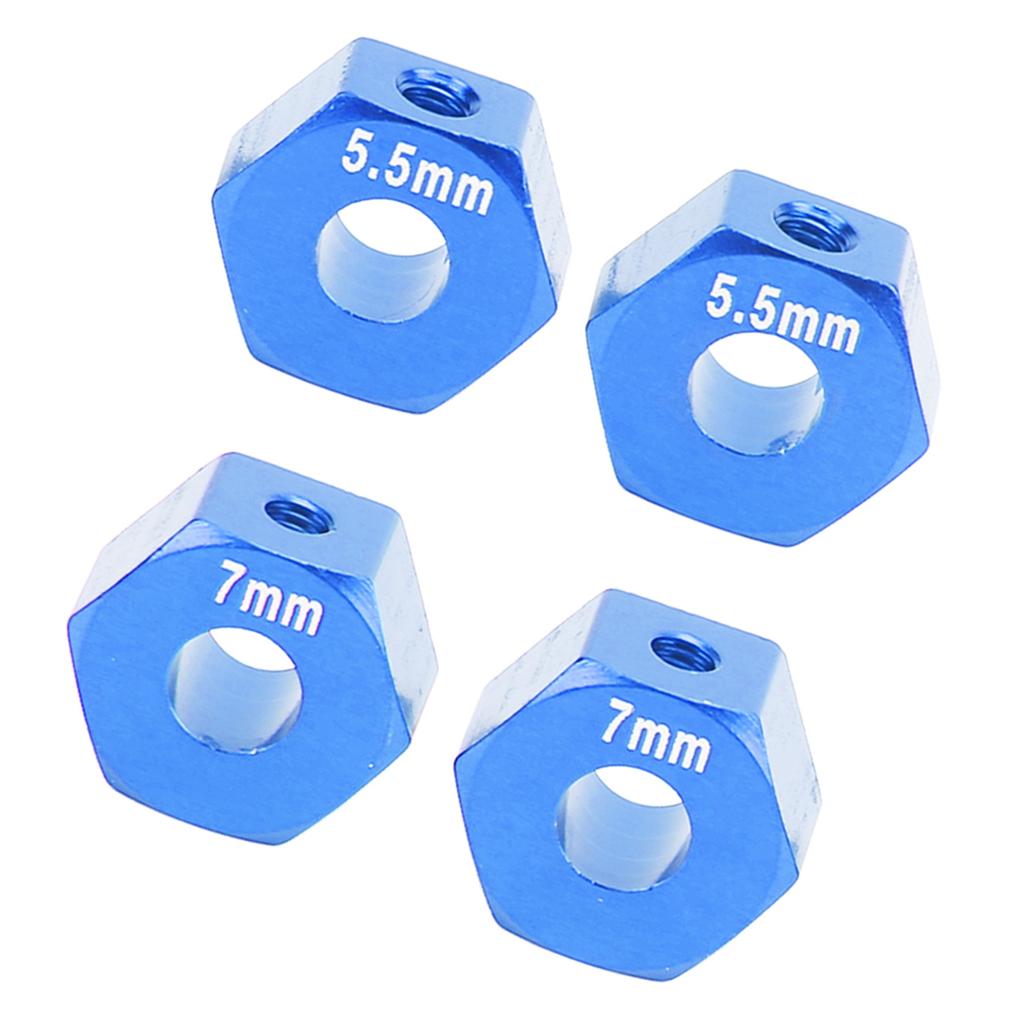 RC Wheel Hub Hex Aluminium Alloy 12mm Diameter 5.5mm 7mm Thickness Accessory Set Kit