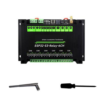 Промышленный 6-канальный модуль реле ESP32S3 WiFi, встроенные интерфейсы RS485 HAT, поддерживает WiFi, совместимый с Bluetooth