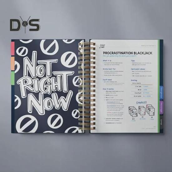 Anti-Planner Notebook Premium White Paper Anti-Bleed Design ADHD-Friendly Daily Organizer with Comics Coloring Pages And Strategies