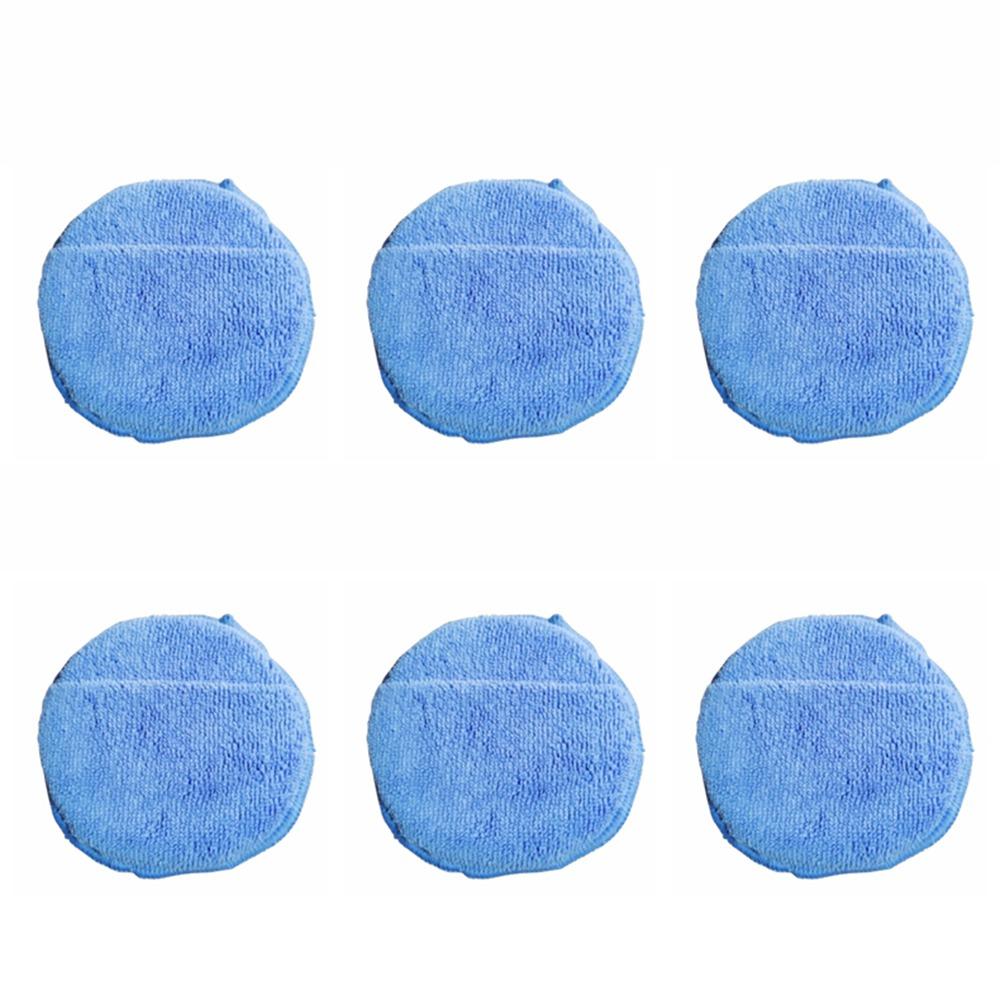6pcs Double-sided Cleaning Pads Rags Ultra-Soft Car Wax Applicator Pad  Auto Detailing