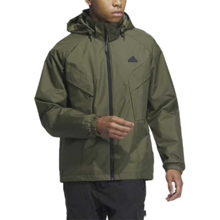 Adidas URBAN OUTDOOR Jackets Men's Strata Olive Green Hooded Moderate