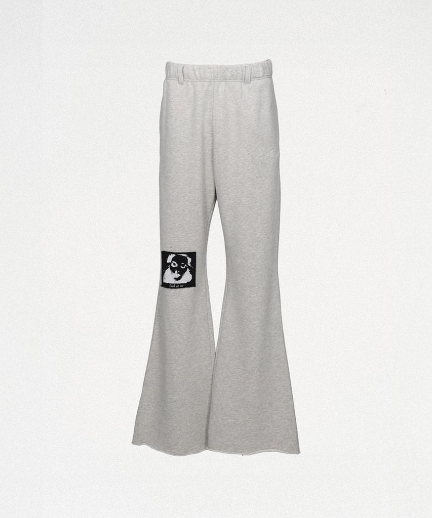 KAMIYA Girl Patch Bootcut Sweat Pants - Gray