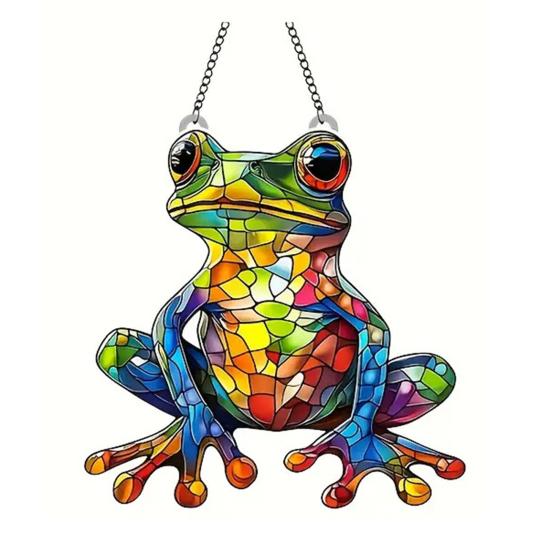Frog Sun Catcher 2D Acrylic Frog Window Hanging Ornament Frog Wall Art