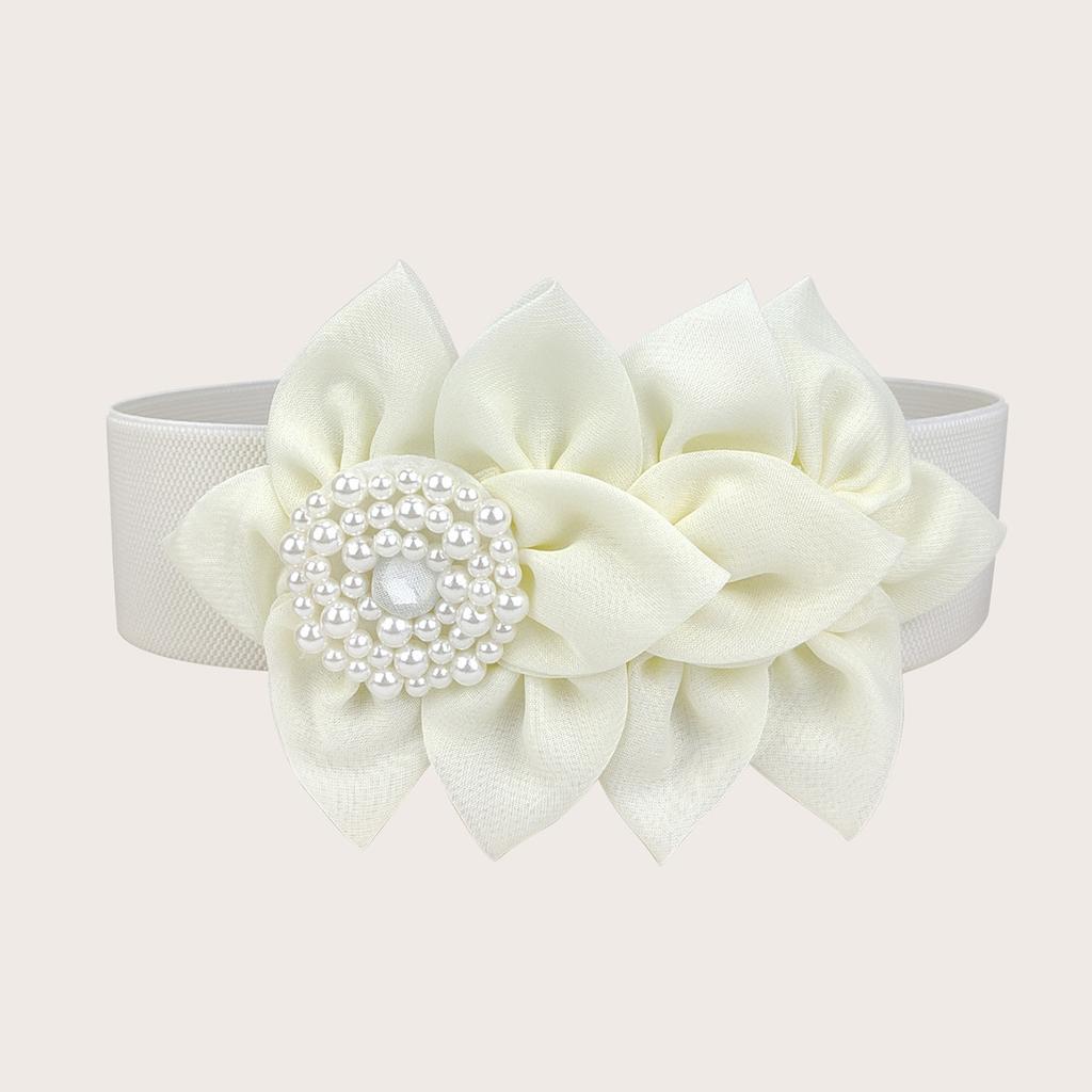 Эластичный пояс, Женская корейская версия, Декорация в виде большого цветка, Модный и универсальный, Широкий пояс, Платье, Аксессуар