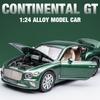 Масштаб 1/24 Bentley Continental GT, литая под давлением модель автомобиля, игрушечный автомобиль с откатным механизмом, звуком и светом для детей, коллекция подарков для мальчиков и девочек