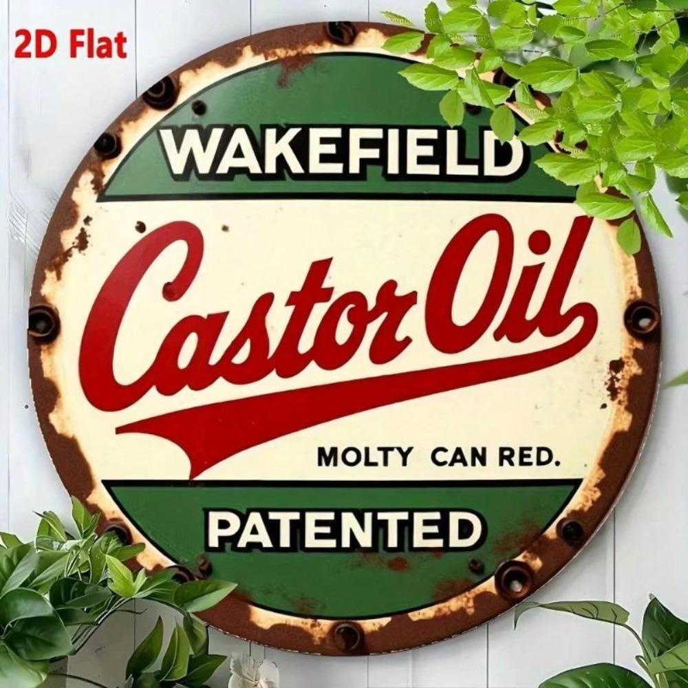 Винтажная ретро металлическая жестяная вывеска Wakefield Castor Oil Декор стены в стиле farmhouse