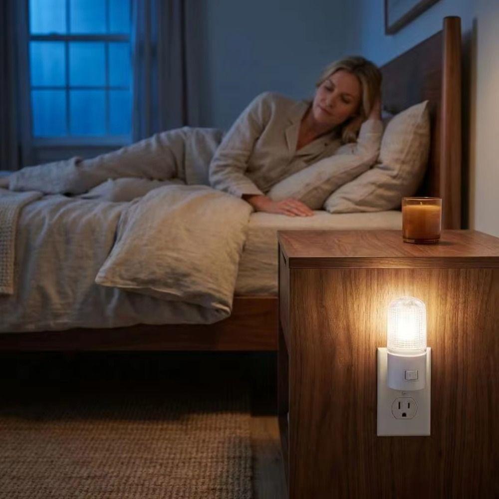 with Switch European Standard Night Light Cylindrical Night Light  for Bedrooms Bedside and Hallway