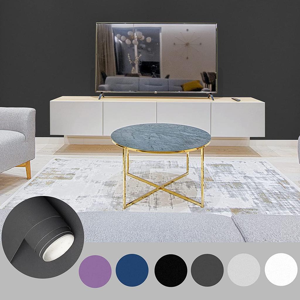 Matte Dark Gray Contact Paper Peel and Stick Decor Wallpaper for Shelf Liner Cabinet Vinyl Self Adhesive Waterproof Wall Sticker