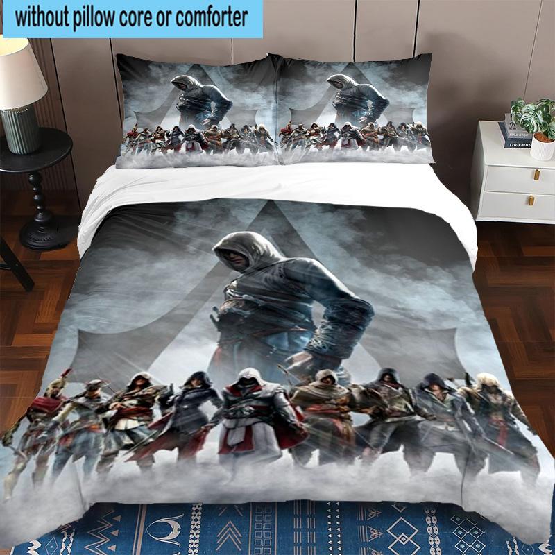 3PCS Assass Warrior 3pcs Bedding,Including 3PCS Duvet Cover And 2pcs Pillowcases Perfect for Christmas,Ideal for Bedroom, Dormitory
