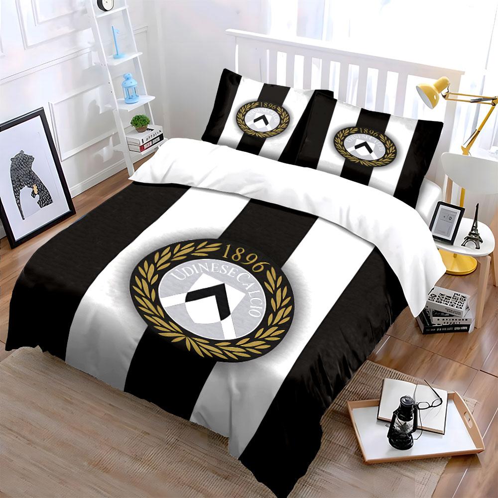Black-white stripes, Udinese logo. Bedding sets Duvet cover sets Duvet covers Pillowcases(1 * Duvet Cover 2 * Pillowcases without duvet insert)