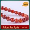 Натуральные полосатые круглые бусины из красного агата для изготовления украшений своими руками - Свободные бусины для браслетов ручной работы и полуфабрикаты для ожерелий