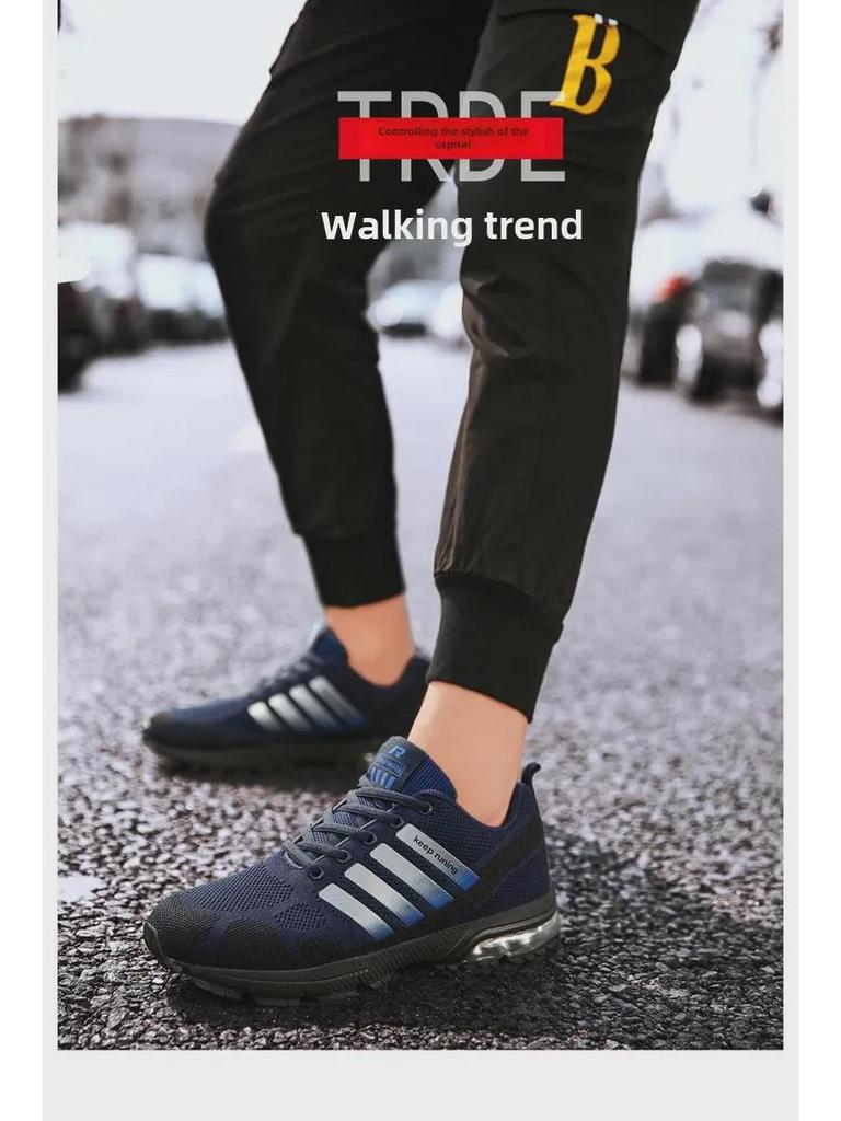 Новые мужские кроссовки Air Cushion Mesh для бега — дышащие, повседневные, большого размера