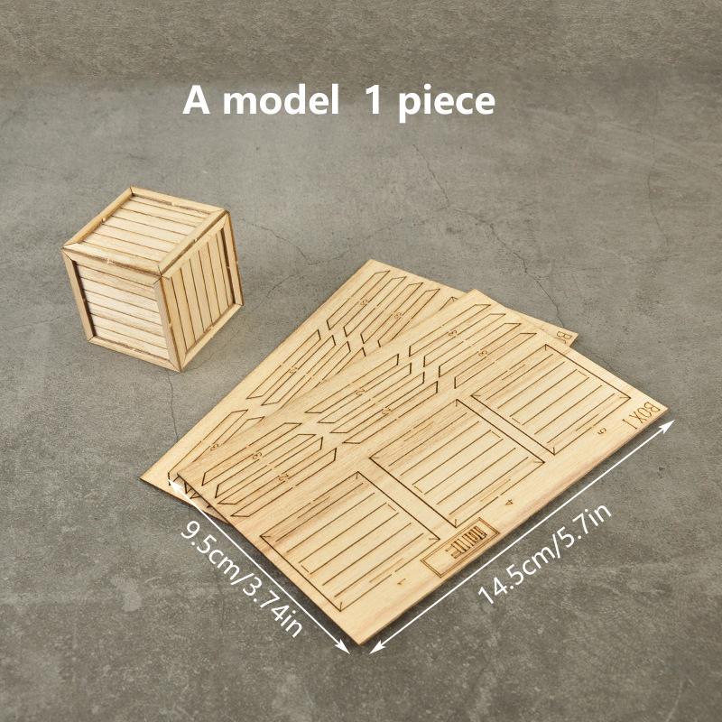 1:35 Миниатюрная деревянная коробка/поднос кронштейн сборочная модель ручная работа DIY материалы для макета сцены песочного стола диорамный набор 1 шт.