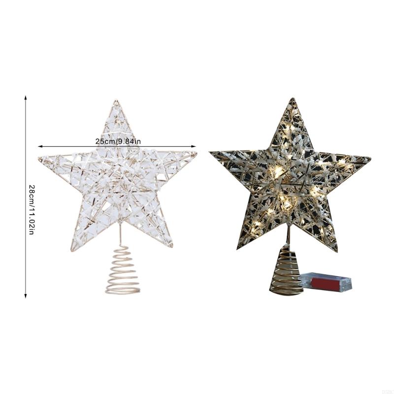 Classical Iron Star Tree Toppers With Plush Champagne Holiday Decoration