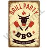 BBQ Zone Metal Sign Vintage Tin Sign Dad`s BBQ Yard Outdoor Party Decoration Plate Retro Barbecue Rules Slogan Decor Accessories