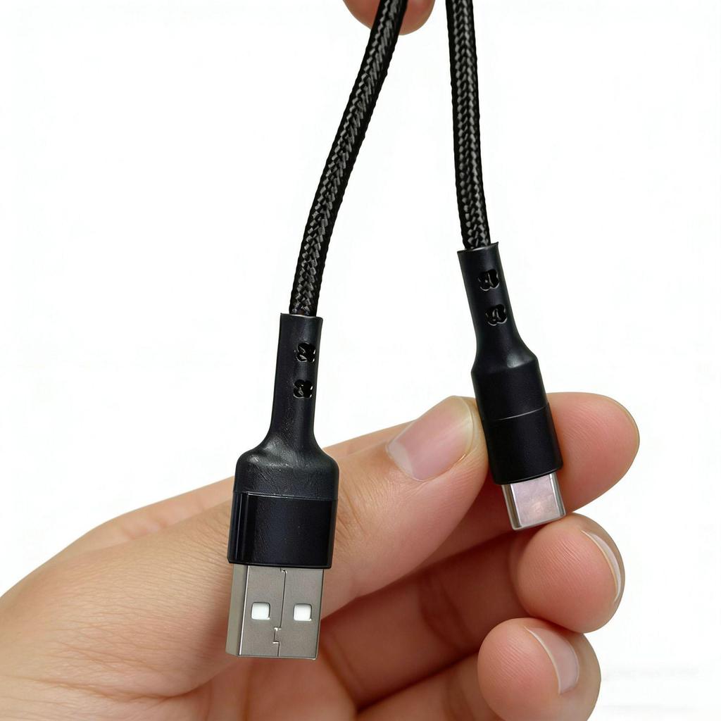 1м плетеный нейлоновый USB-C кабель для зарядки Android-телефонов