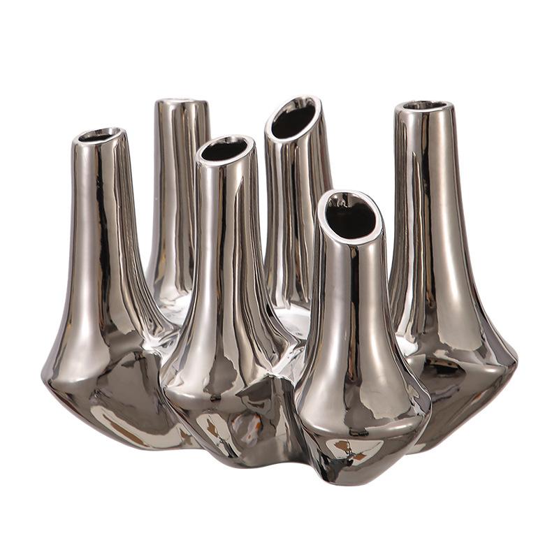 Креативная керамическая абстрактная ваза ручной работы Коралловый риф Многоротовая композиция из цветов Ваза для цветов Аксессуары для украшения дома