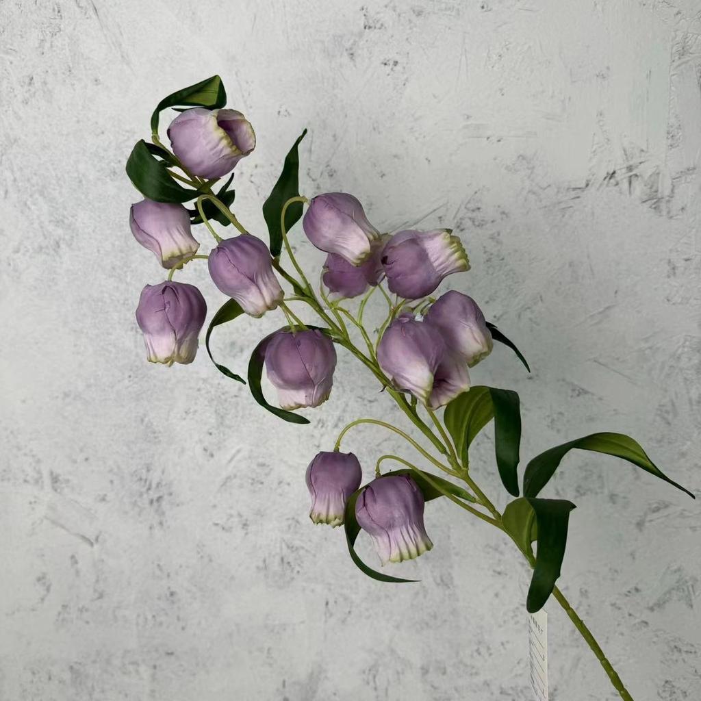 1 шт. Искусственный цветок Лилия долины Музыка ветра Подвеска Ложный цветок Колокольчик Цветок орхидеи Ветка Декор для дома и улицы Цветы травы пампас