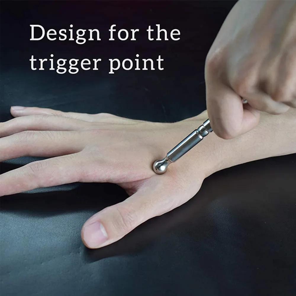 Инструменты для лицевой рефлексологии из нержавеющей стали с двойной головкой, инструмент для массажа ушей, ручка-зонд для точек тела и массажер для триггерных точек для глубоких тканей