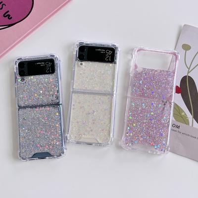 Для Samsung Galaxy Z Flip 4 Case 3 Fantasy Sequin Прозрачный складной чехол для Samsung Z Flip 3 Flip4 Противоударная жесткая задняя крышка