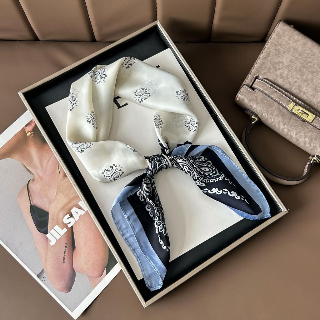 Шелковый шарф женский модный универсальный высокий смысл 70 квадратный шарф защита шеи шарф ретро шарф сумка