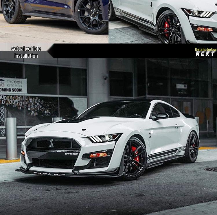 GT500 Carbon Fiber Side Skirts for 2015-2022 Ford Mustang Modification