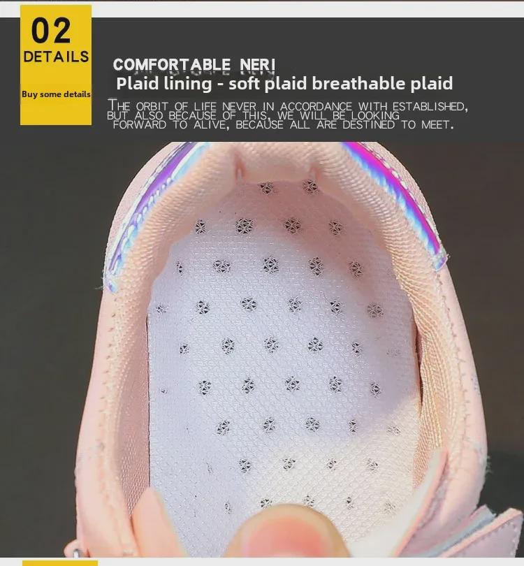 Дышащие кроссовки с мультяшной принцессой для девочек, спортивная обувь с мягкой подошвой для детей среднего и старшего возраста, модный повседневный стиль весны и осени 2024 года.