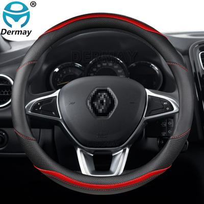 Для Renault Logan 1 2 3 для Dacia Logan автомобильный чехол на руль из микрофибры + углеродное волокно модные автомобильные аксессуары