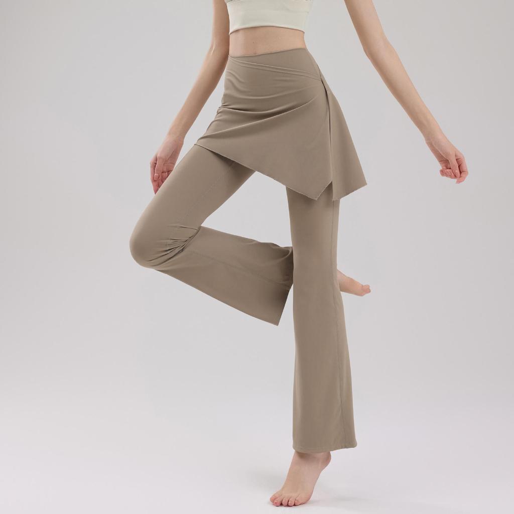 Women's Autumn Flared Yoga Pants, Hip-Lifting Skirted Design for Pilates & Fitness