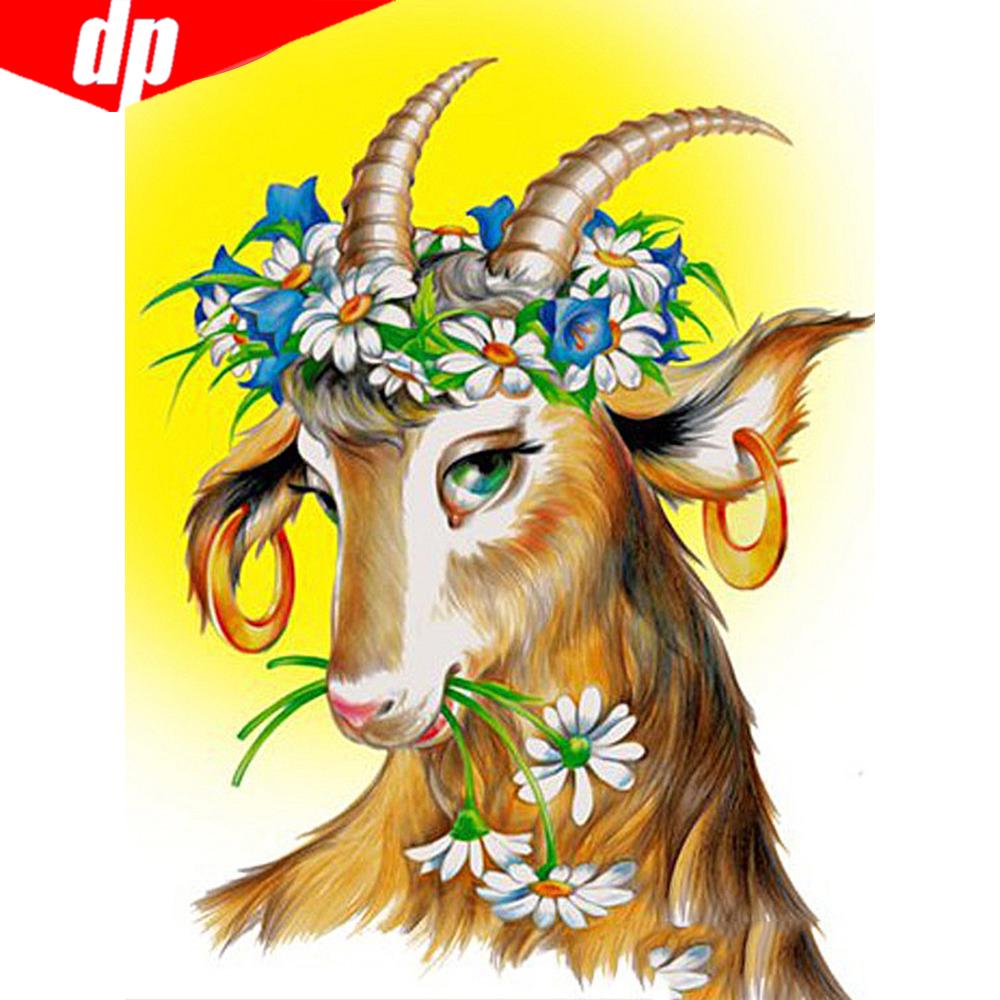 DIY Diamond Embroidery Animal Antelope Full Round Picture Of Rhinestone Diamond Painting