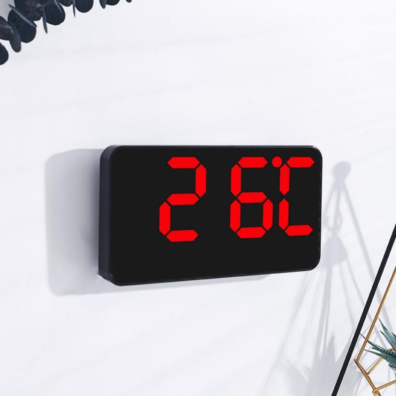 Настенные часы с большим экраном для гостиной, цифровые часы с голосовым управлением, повтором температуры, отображение даты, USB 12/24H, настольные светодиодные часы