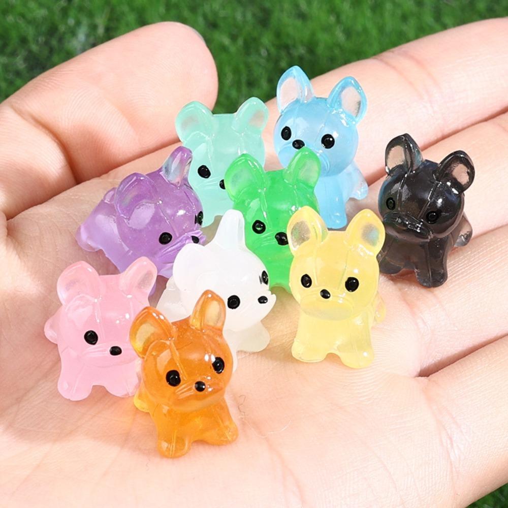 Glow In The Dark Miniature Dog Figurine Micro Landscape Decoration  Home Decoration Accessories