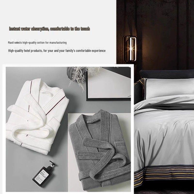 Хлопковый халат-юката G5Z: Впитывающее, быстросохнущее полотенце для мужчин и женщин - Идеально для осенней/зимней одежды для сна после купания