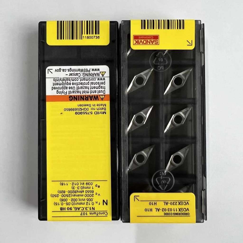 Original Sandvik / VCGX110302-AL H10 /Carbide CNC Blade 10 PCS