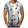 Summer Men's T-shirt 3D Print Tees Guitar Pattern Loose Round Neck Short Sleeve Tops Men