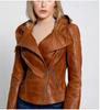 AL KHALID Halloween Women Jacket Hoodie Genuine Lambskin Leather Handmade Stylish Brown