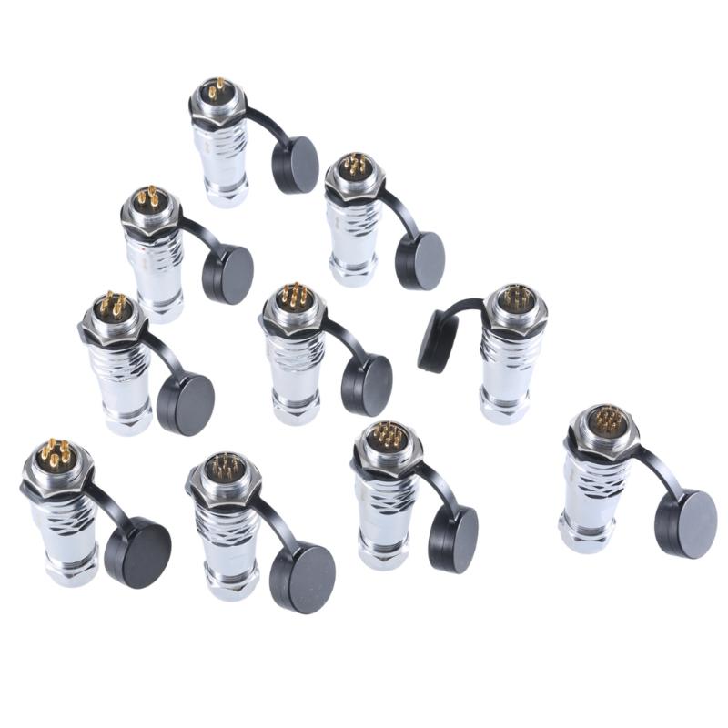 SF2010 Waterproof Industrial Connector SF2012 Female Plug & Male Socket IP67 2Pin to 12Pin For 20mm Panel Mount
