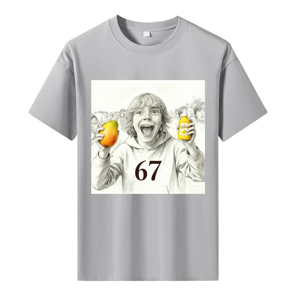 Мужская футболка с коротким рукавом с принтом Мужская свободная повседневная футболка с коротким рукавом